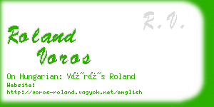 roland voros business card